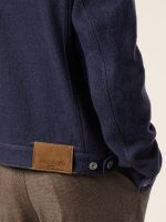 Navy Blue Wool Cloth Trucker Jacket - Image 5