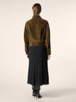 Navy Blue Wool Cloth Trucker Jacket - Image 4