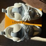 Louis Vuitton Men's White and Grey Trainers - Image 2