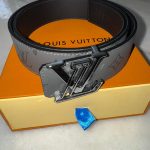 Louis Vuitton Men's Black and Grey Belt