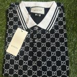 Gucci Men's Black and Navy Polo-shirts - Image 2