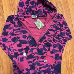 BAPE Men's Purple and Pink Hoodie