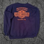 Harley Davidson Men's Navy and Blue Sweatshirt - Image 2