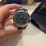 Patek Philippe Men's Black and Silver Watch - Image 2