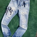 Amiri Men's Blue and Black Jeans - Image 2