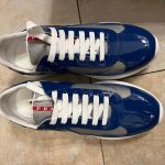 Prada Men's Blue and Navy Trainers - Image 2