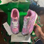 Bottega Veneta Women's Pink and Silver Trainers