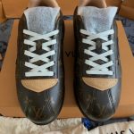 Louis Vuitton Men's Brown and Khaki Trainers - Image 2