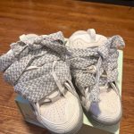 Lanvin Men's Grey and White Trainers - Image 2