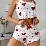 Women's White and Red Pajamas - Image 2