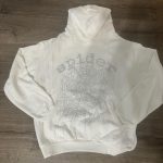 Spider Worldwide Men's White and Cream Hoodie