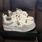 Louis Vuitton Men's White and Cream Trainers