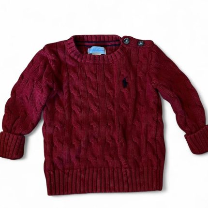 Polo Ralph Lauren Boys' Red and Burgundy Jumper