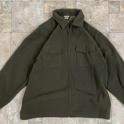 L.L.Bean Men's Green and Khaki Jumper