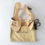 Louis Vuitton Women's Cream Mules - Image 3