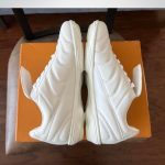Louis Vuitton Women's White and Cream Trainers - Image 3
