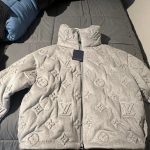 Louis Vuitton Men's Grey and Silver Coat