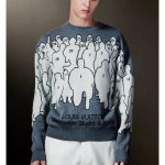 Louis Vuitton Men's Grey and White Jumper