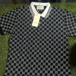 Gucci Men's Black and Navy Polo-shirts - Image 5