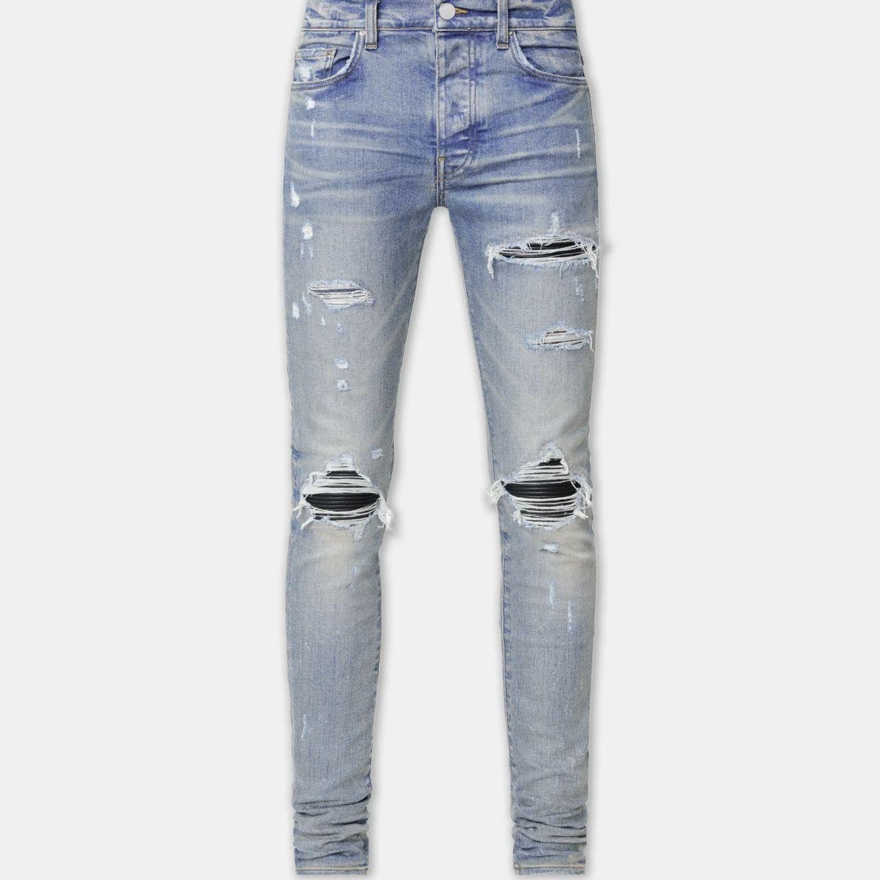 P0-267.jpg Amiri Men's Blue and Grey Jeans - Image 1