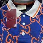 Gucci Men's Orange and Blue Polo-shirts - Image 4