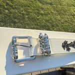 Men's Silver and White Belt - Image 4