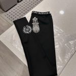 Women's Black and White Leggings - Image 4