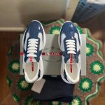 Prada Men's Blue and White Trainers - Image 4