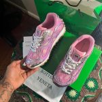 Bottega Veneta Women's Pink and Silver Trainers - Image 4