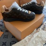 Louis Vuitton Men's Brown and Khaki Trainers - Image 4