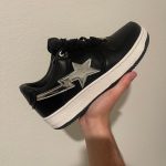 BAPE Men's Black and White Trainers - Image 4