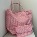 Pink Goyard tote bag with matching wallet