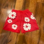 Denim Tears Men's Red and Grey Shorts