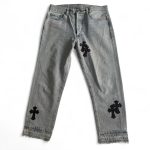 Men's Blue and Grey Jeans