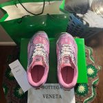 Bottega Veneta Women's Pink and Silver Trainers - Image 5