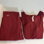 Alo Yoga Women's Burgundy and Red Leggings - Image 3