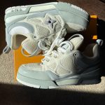 Louis Vuitton Men's White and Grey Trainers - Image 5