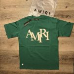 Amiri Men's Green and Cream T-shirt
