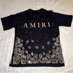 Amiri Men's Black and Navy T-shirt