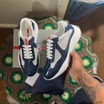 Prada Men's Blue and White Trainers