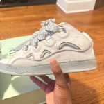 Lanvin Men's Grey and White Trainers - Image 6