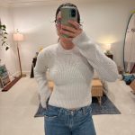 Zara Women's Grey and Cream Jumper - Image 6