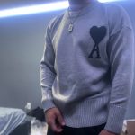 AMI Paris Men's Grey Jumper - Image 7