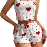 Women's White and Red Pajamas