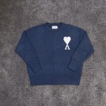 AMI Paris Men's Navy and Blue Jumper