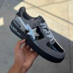 BAPE Men's Grey and Black Trainers