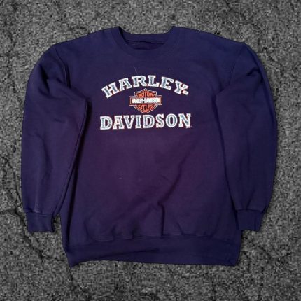 Harley Davidson Men's Navy and Blue Sweatshirt