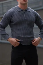 Classic Ribbed Zip Sweater - Image 9